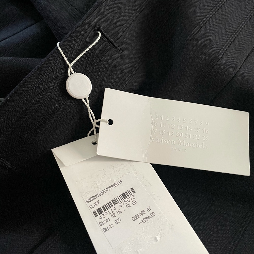 Maison Margiela Mens Pinstripe Wool Cotton Jacket - Picture 10 of 10